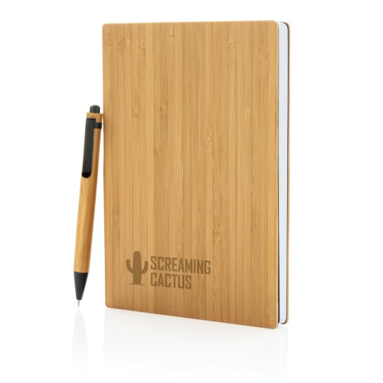 Bambusowy notatnik A5 z bambusowym długopisem (P772.159)