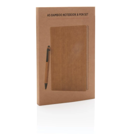 Bambusowy notatnik A5 z bambusowym długopisem (P772.159)