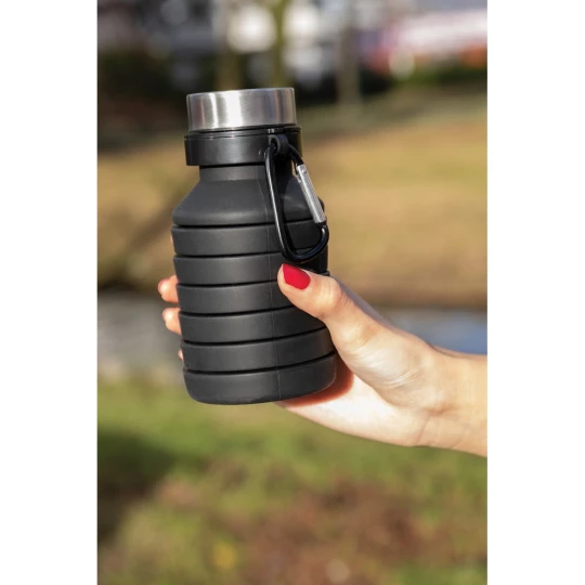 Składana butelka sportowa 550 ml z karabińczykiem (P432.621)