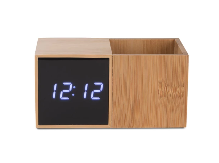 Zegar z przybornikiem na biurko BAMBOO (GA-03089)