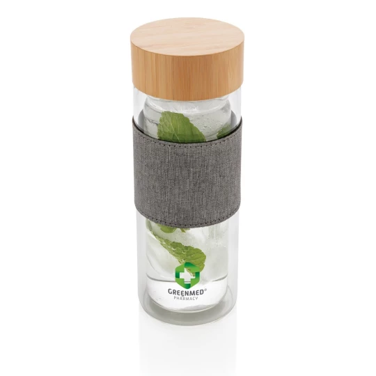 Szklana butelka 360 ml Impact w pokrowcu (P436.780)