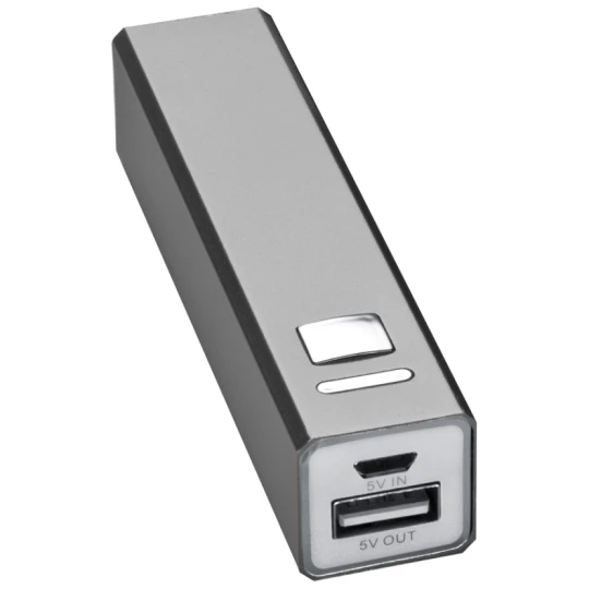 Power bank metalowy 2200 mAh - szary - (GM-43029-07)