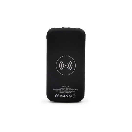 Power bank 8000 mAh Mauro Conti, ładowarka bezprzewodowa 5W | Eric (V0134-03)