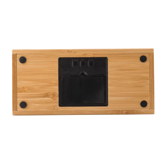 Bambusowa ładowarka bezprzewodowa 5W, zegar (V0137-17)