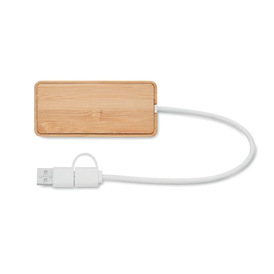 3-portowy bambusowy hub USB - HUBBAM (MO2143-40)