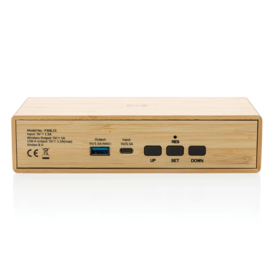 Ładowarka bezprzewodowa 5W, zegar cyfrowy (P308.239)
