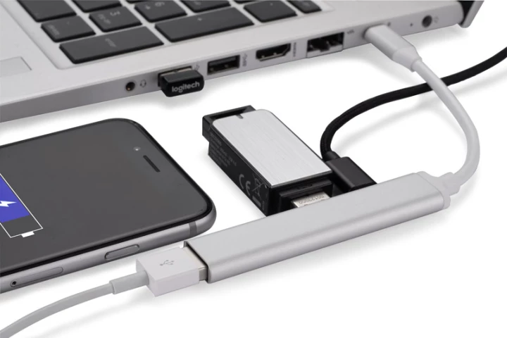 Rozdzielacz HUB USB z kablem typ C - ROSKO (GA-09163-00)