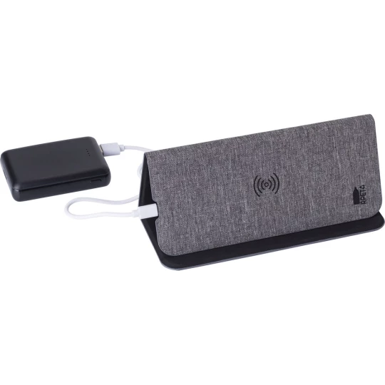 Podkładka pod mysz RPET, ładowarka bezprzewodowa 10W (V1542-19)