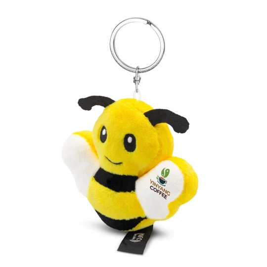 Pluszowa pszczoła RPET z chipem NFC, brelok | Zibee (HE795-08)