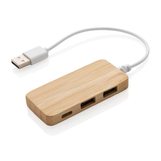 Bambusowy hub USB 2.0 z USB typu C (P308.739)