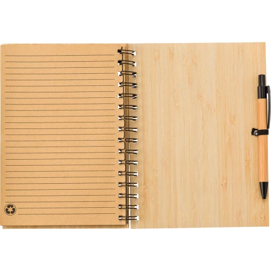 Bambusowy notatnik A5, długopis (V0200-17)
