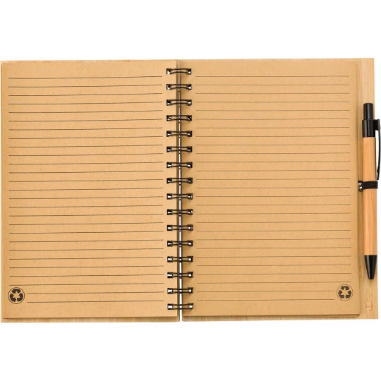 Bambusowy notatnik A5, długopis (V0200-17)