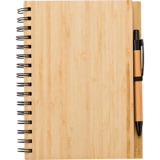Bambusowy notatnik A5, długopis (V0200-17)
