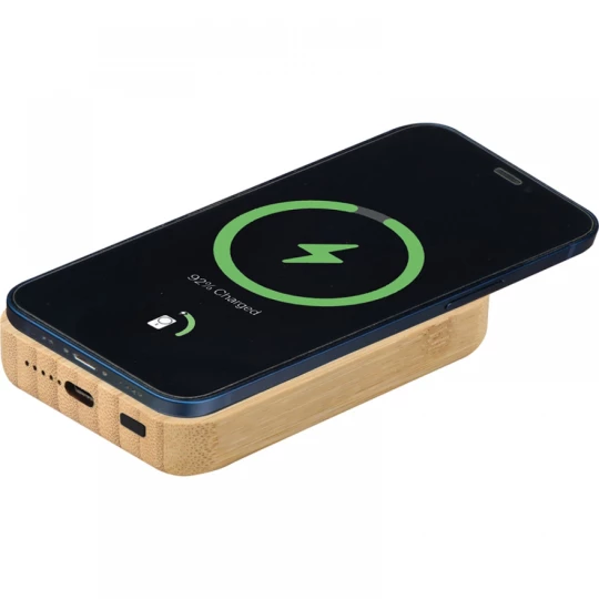 Power bank 5 000 mAh z ładowarką indukcyjną Magsafe - beżowy - (GM-33949-13)