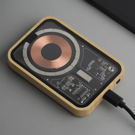 Power bank 5 000 mAh z ładowarką indukcyjną Magsafe - beżowy - (GM-33949-13)