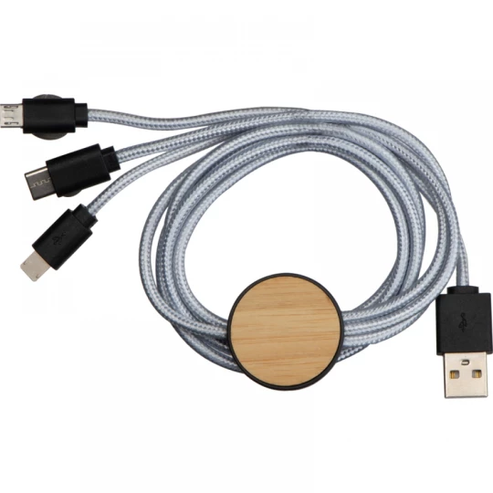 Kabel do ładowania 3 w 1 - szary - (GM-33951-07)