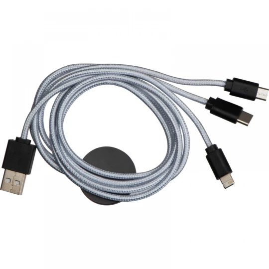 Kabel do ładowania 3 w 1 - szary - (GM-33951-07)
