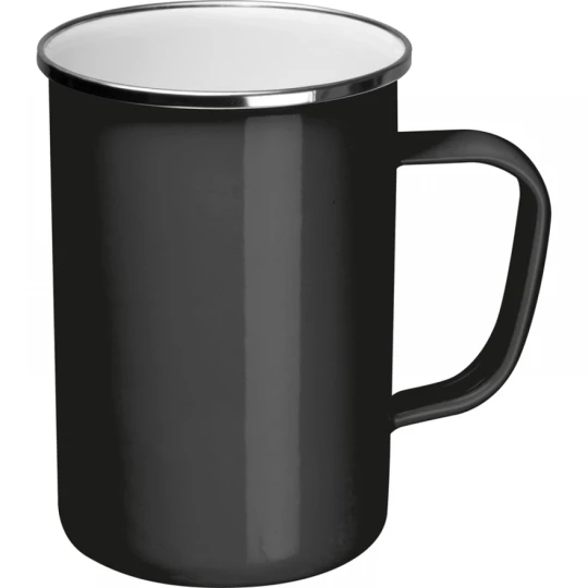 Kubek metalowy emaliowany 550 ml - czarny - (GM-83857-03)