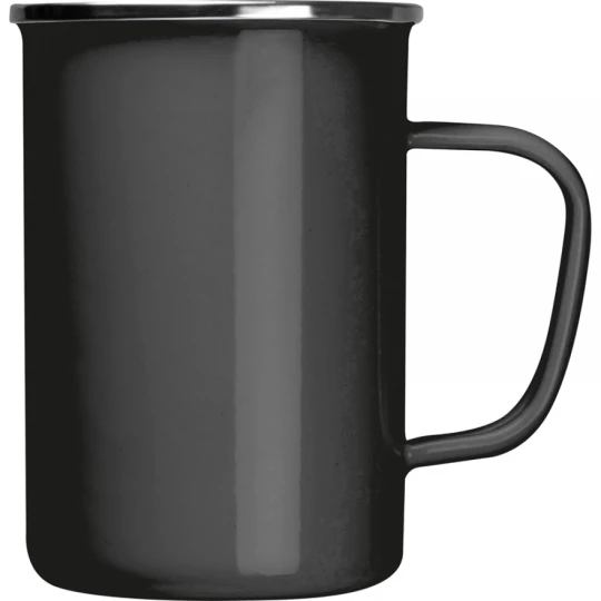 Kubek metalowy emaliowany 550 ml - czarny - (GM-83857-03)