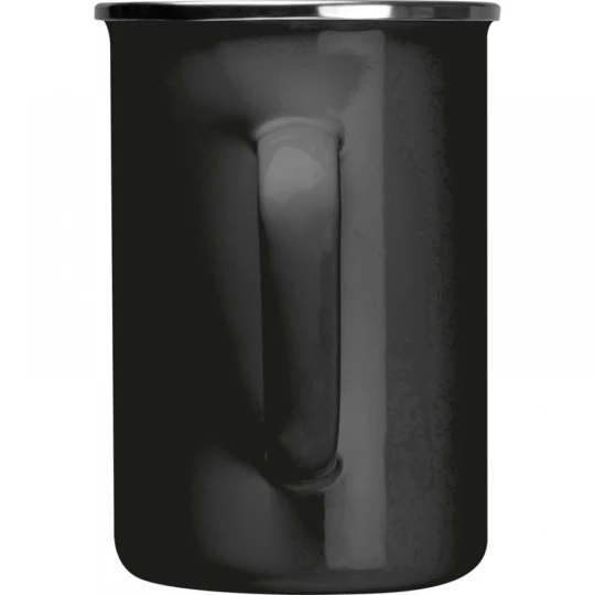 Kubek metalowy emaliowany 550 ml - czarny - (GM-83857-03)
