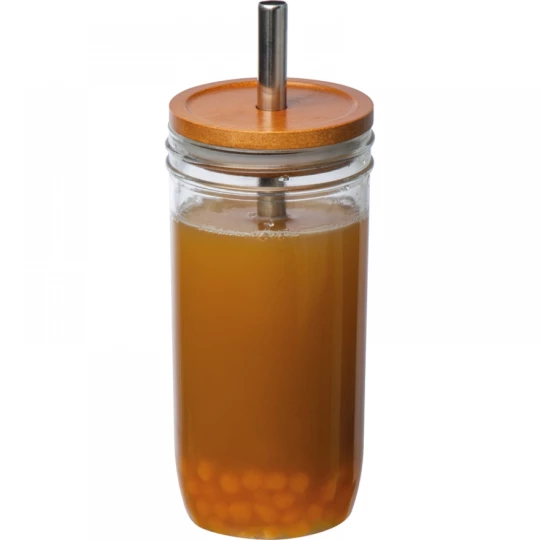 Szklanka z pokrywką i rurką 650 ml - przeźroczysty - (GM-83842-66)