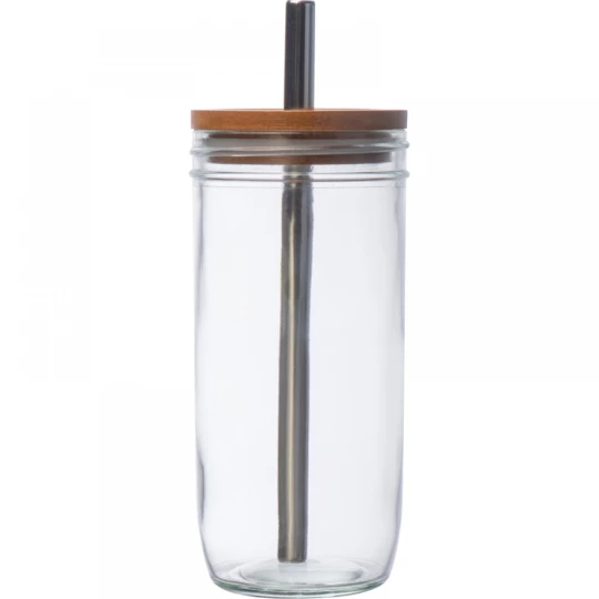 Szklanka z pokrywką i rurką 650 ml - przeźroczysty - (GM-83842-66)