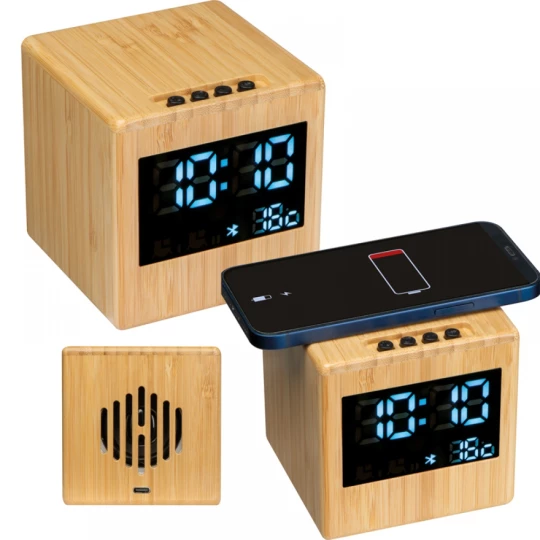 Głośnik bluetooth bambusowy - beżowy - (GM-33957-13)