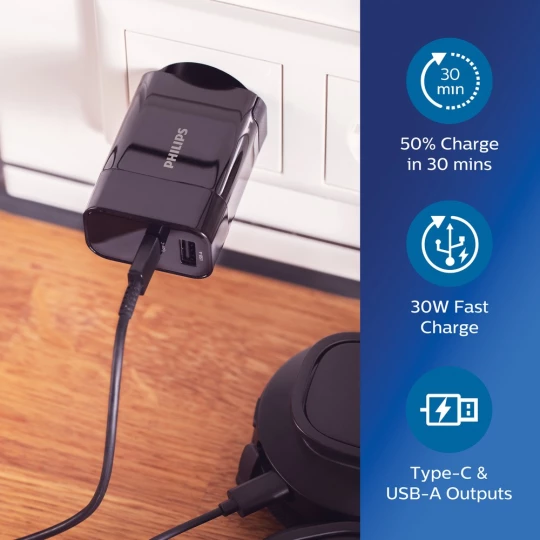 Szybka ładowarka ścienna 30W Philips (P301.081)