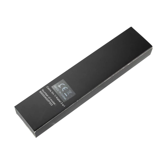 Kabel 3 w 1 z podświetlanym logo Pierre Cardin - czarny - (GM-B9000400IP3-03)