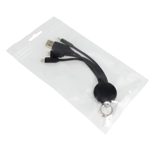 Kabel z podświetlanym logo 4w1, RXD-368 - czarny - (GM-EG0599-03)