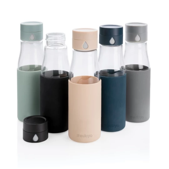 Szklana butelka 650 ml Ukiyo, monitorująca ilość wypitej wody (P436.721)