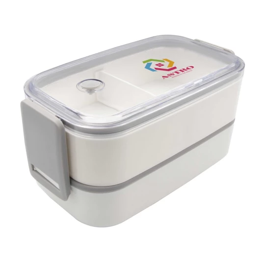 Pudełka śniadaniowe 2 szt., 2x700 ml, sztućce | Cash (V7246-02)
