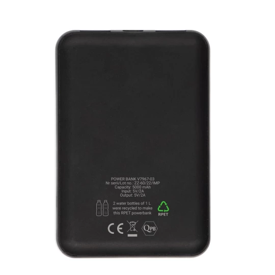 Power bank 5000 mAh RPET | Suzanne (V7967-03)
