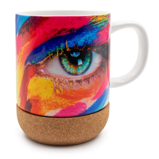 Kubek ceramiczny 370 ml z korkowym elementem | Kate (V8297-02)