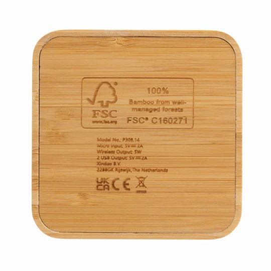 Bambusowa ładowarka bezprzewodowa 5W (P308.149)