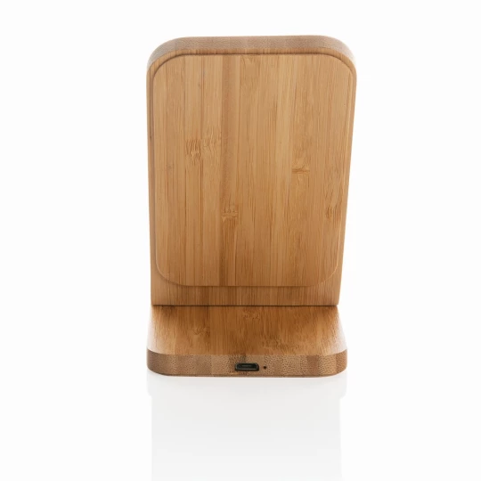 Bambusowa ładowarka bezprzewodowa 5W, stojak na telefon (P308.359)
