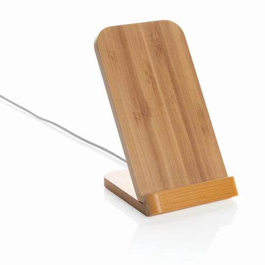 Bambusowa ładowarka bezprzewodowa 5W, stojak na telefon (P308.359)