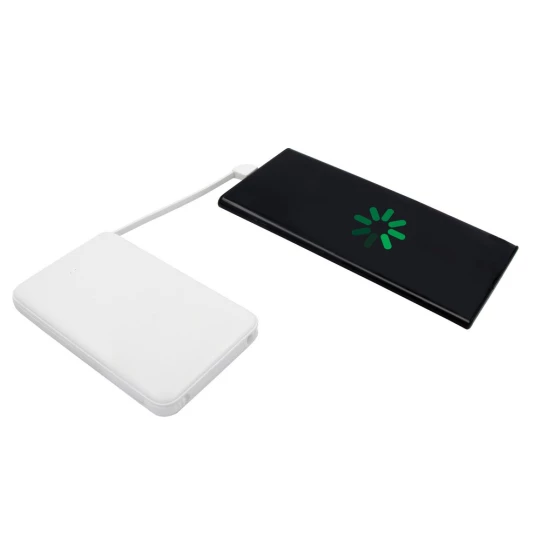 Power bank 5000 mAh ze zintegrowanymi kablami, adapter w komplecie | Presley (V0905-02)