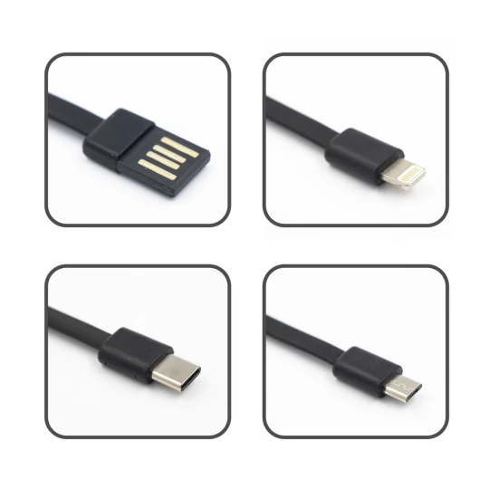 Power bank 10000 mAh, 3 kable do ładowania w komplecie | Tim (V0903-03)