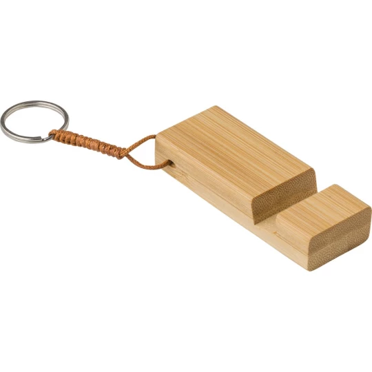 Bambusowy brelok do kluczy, stojak na telefon (V0282-16)