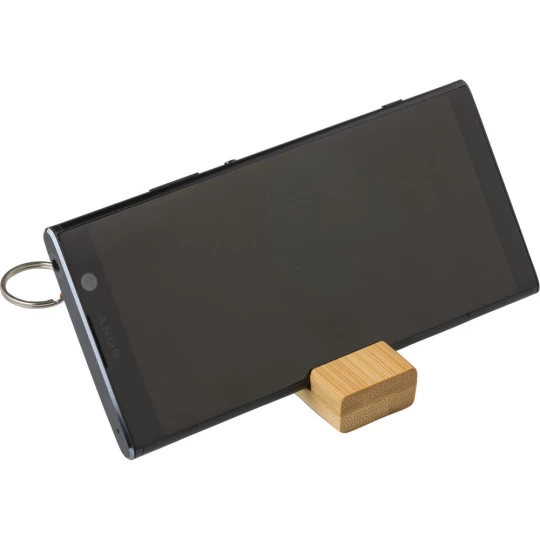 Bambusowy brelok do kluczy, stojak na telefon (V0282-16)