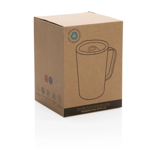 Kubek termiczny 420 ml, stal nierdzewna z recyklingu (P433.051)