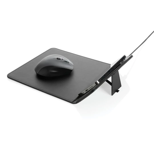 Podkładka pod mysz Swiss Peak, ładowarka bezprzewodowa 10W, PU z recyklingu (P300.241)