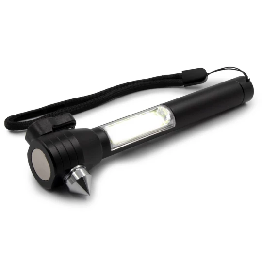 Latarka bezpieczeństwa 1 LED COB, przecinak do pasów, młotek bezpieczeństwa | Flint (V0925-03)