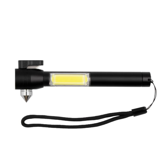 Latarka bezpieczeństwa 1 LED COB, przecinak do pasów, młotek bezpieczeństwa | Flint (V0925-03)