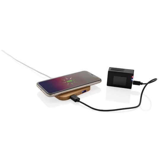 Bambusowa ładowarka bezprzewodowa 10W (P308.379)