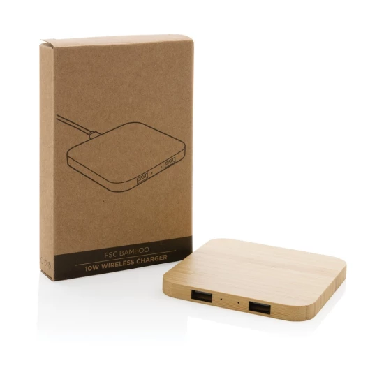 Bambusowa ładowarka bezprzewodowa 10W (P308.379)
