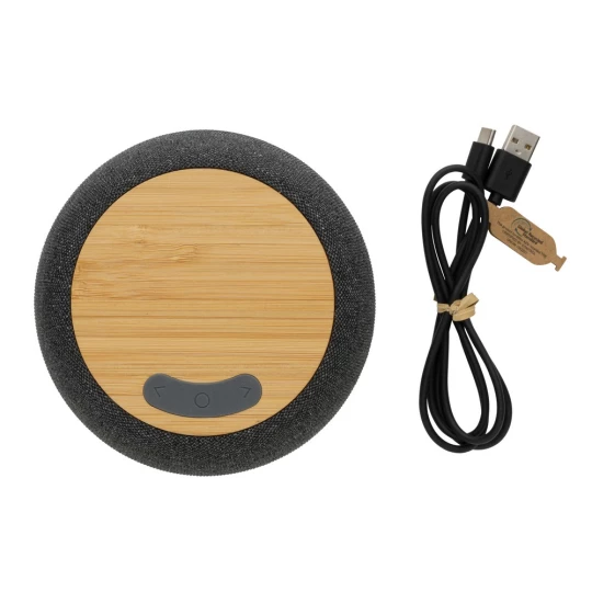 Bambusowy głośnik bezprzewodowy 5W, plastik z recyklingu (P329.949)