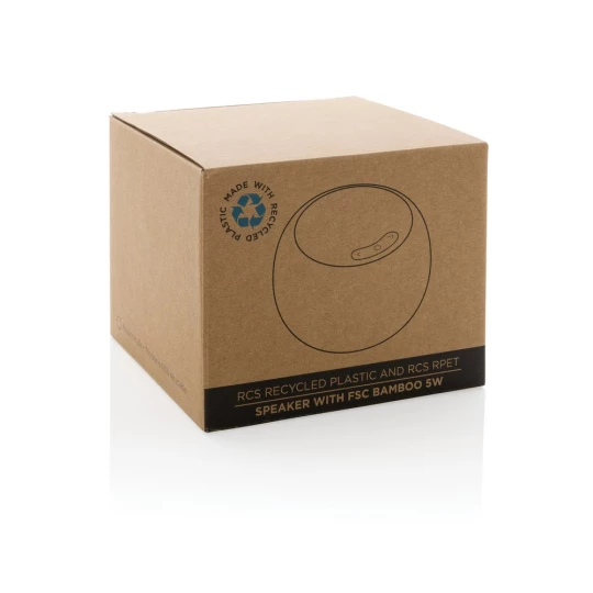 Bambusowy głośnik bezprzewodowy 5W, plastik z recyklingu (P329.949)