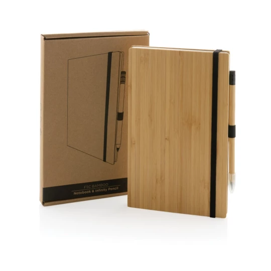 Bambusowy notatnik z ołówkiem Infinity (P774.469)